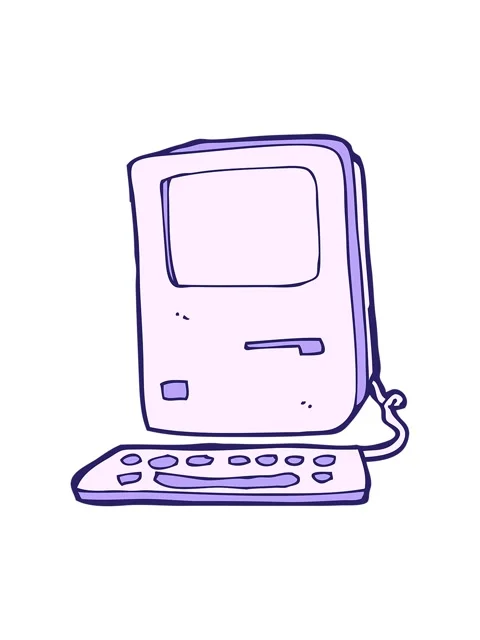 Shivering motion animation of cartoon of computer Stock Footage 324054656