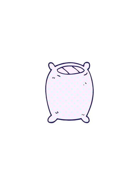 Shivering motion animation of cartoon doodle bedtime pillow Stock Footage 324247092