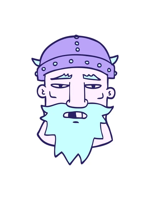 Shivering motion animation of cartoon doodle viking face Stock Footage 324447308