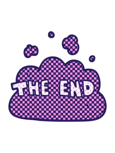 Shivering motion animation of cartoon doodle the end font Stock Footage 324486269