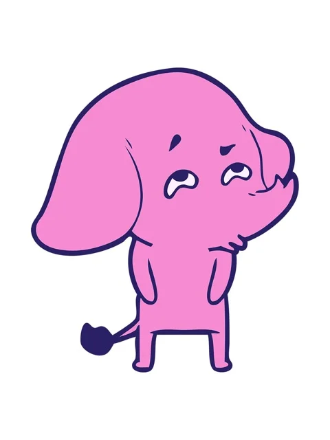Shivering motion animation of cartoon elephant remembering Stock Footage 324470010