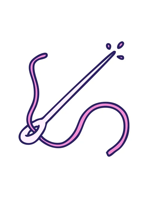 Shivering motion animation of cartoon of a needle and thread Video stock 324168679
