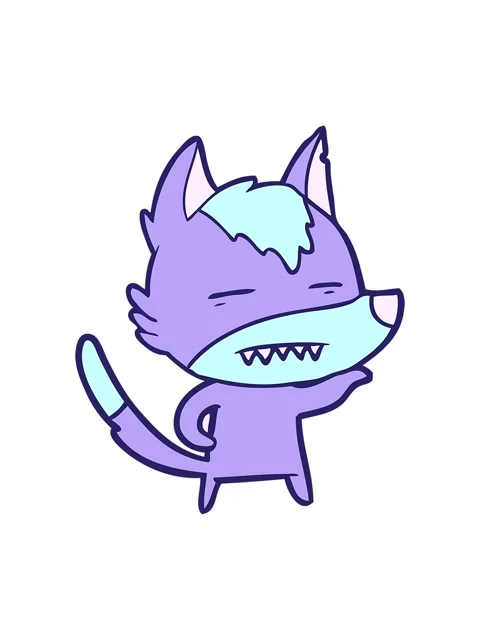 Shivering motion animation of a cartoon wolf showing teeth Stock Footage 324385726