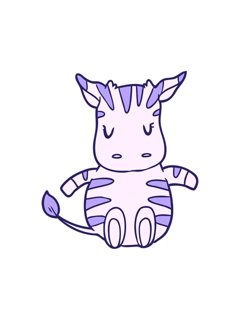 Shivering motion animation of cute cartoon zebra Stock Footage 324053116