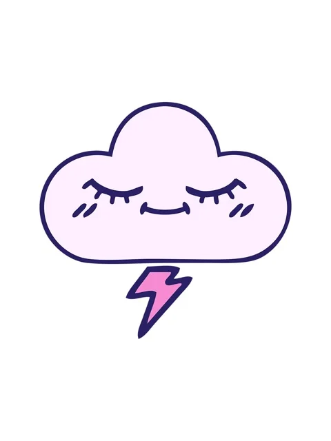 Shivering motion animation of cute cartoon of a thunder cloud image Stock Footage 324223242
