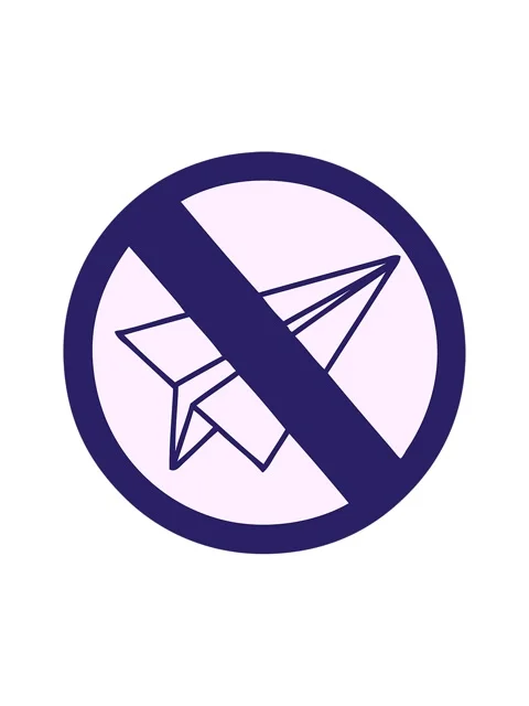Shivering motion animation of cute cartoon of a no paper aeroplanes allowed Stock Footage 324391432