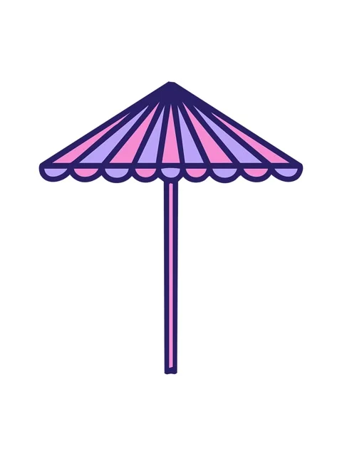 Shivering motion animation of a folding beach parasol Stock Footage 324427443