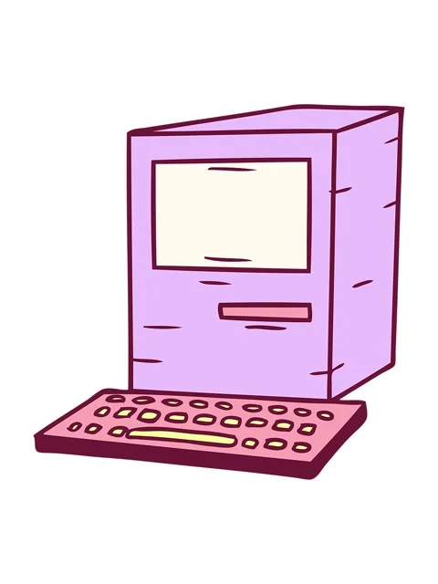 Shivering motion animation of hand drawn cartoon doodle of a computer and k.. Stock Footage 324213768