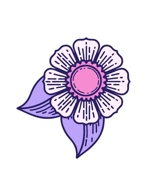 Shivering motion animation of iconic tattoo of a flower Stock Footage 324252644