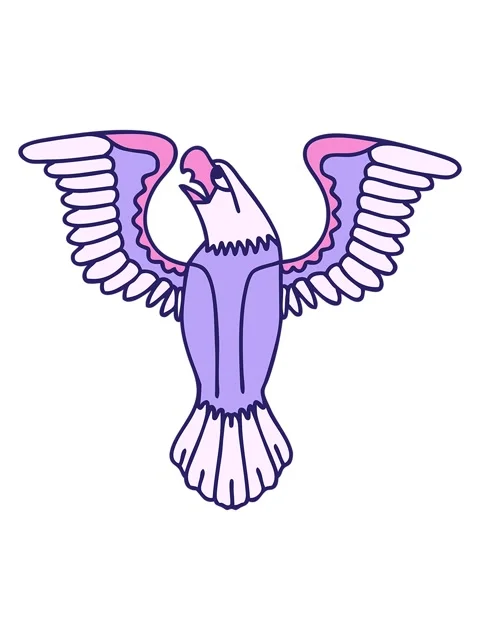 Shivering motion animation of iconic tattoo style image of an american eagle Stock Footage 324445776