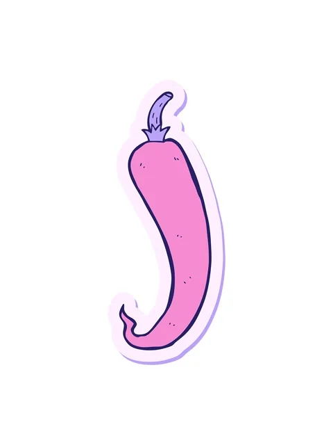 Shivering motion animation of sticker of a cartoon chilli pepper Stock Footage 324222878