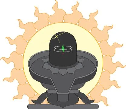 Shivling with sun Stock Illustration