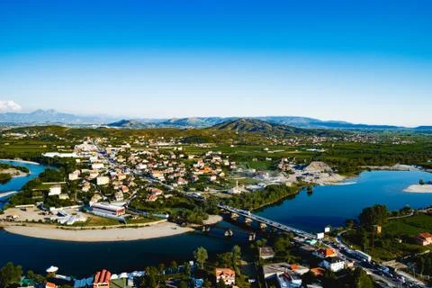 Shkoder Albania River View Stock Photos