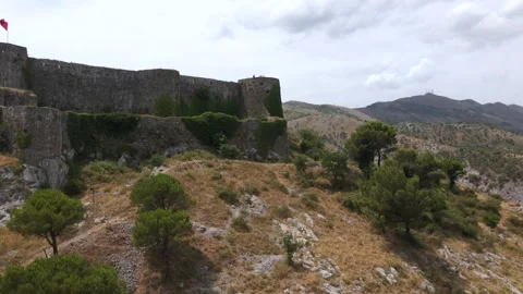 Shkoder Castle in Albania by Drone  2 Stock Footage 247391599