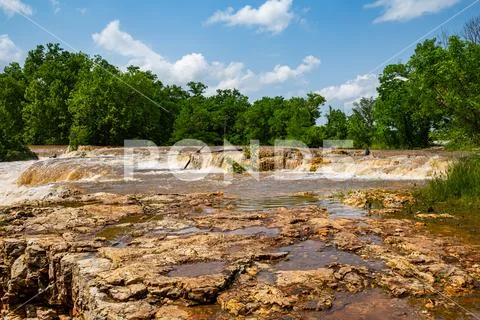 Shoal Creek Flooding-Grand Falls-May 23, 2019 Stock Photos