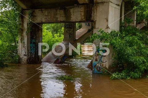 Shoal Creek Flooding-May 23, 2019 Stock Photos