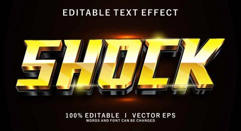 Shock 3d vector text effect with modern style design Stock Illustration