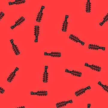 Shock absorber car mechanic vector seamless pattern Stock Illustration