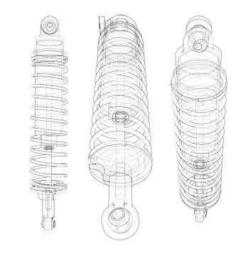 Shock absorber collection outline Stock Illustration