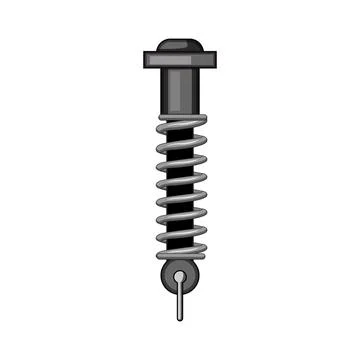 Shock absorber mechanism with a compressing spring Stock Illustration