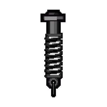 Shock absorber mechanism with a compressing spring Stock Illustration