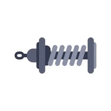 Shock absorber with metal spring for car suspension repairing Stock Illustration