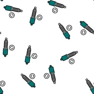 Shock absorber replacement color icon vector isolated illustration Stock Illustration