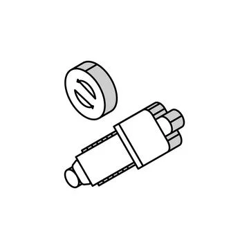 Shock absorber replacement isometric icon vector illustration Stock Illustration