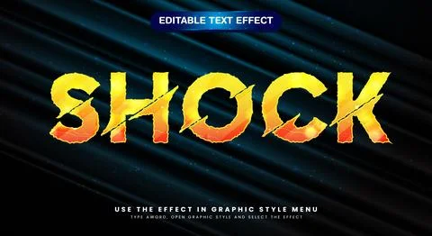 Shock electric style Editable Text Effect Illustrazione stock