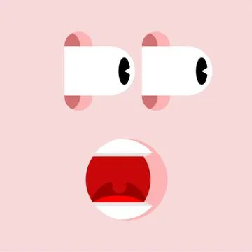 Shock face. Panic man. mental joltand fear Stock-Illustration