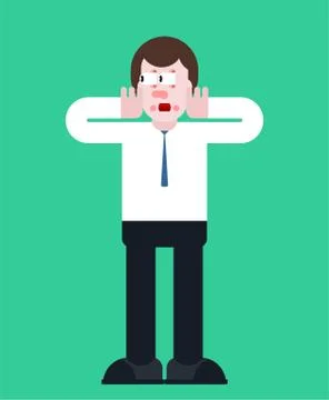 Shock guy. Panic man. mental jolt and fear Stock Illustration