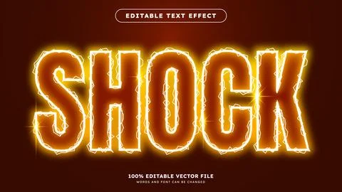 Shock lightning editable text effect font style template Illustrazione stock