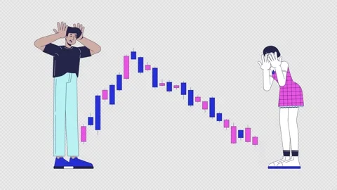 Shock over crypto pump and dump chart 2D animation Stock Footage 324499029