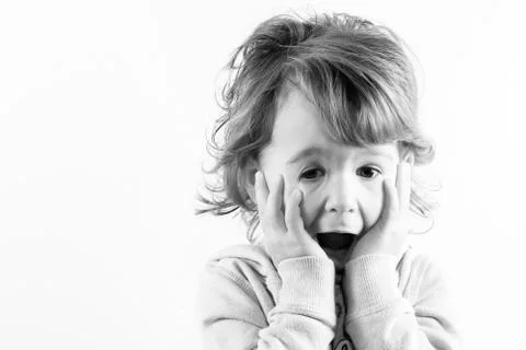 Shocked child face Stock Photos