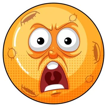 Shocked Emoji with Bugs Illustrazione stock