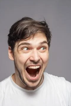 Shocked face expression. Stock Photos