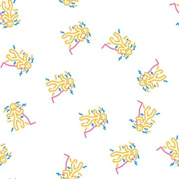 Shocked man accident vector seamless pattern 스톡 일러스트