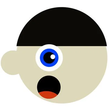 Shocked man face Stock Illustration