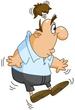 Shocked man with wig Stock Illustration