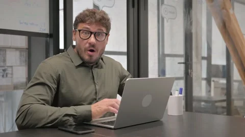 Shocked Middle Aged Man while Looking at Camera 스톡 동영상 307199176