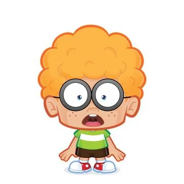 Shocked nerd boy Illustrazione stock