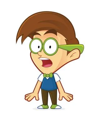 Shocked nerd geek Stock Illustration