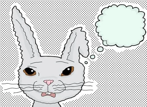 Shocked Rabbit Thinking Stock Illustration