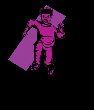 Shocked Running Child Stock Illustration
