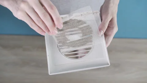 Shocking Amount of Dust Found Inside Filthy Air Vent Mesh Filter Vídeo Stock 341397076