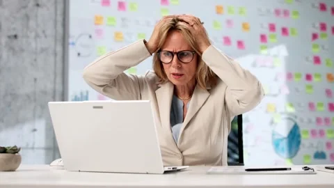 Shocking Cyber Attack Breach: Woman Faces Ransomware Malware Stock Footage 315214967