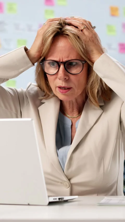 Shocking Cyber Attack Breach: Woman Faces Ransomware Malware Stock Footage 315218073