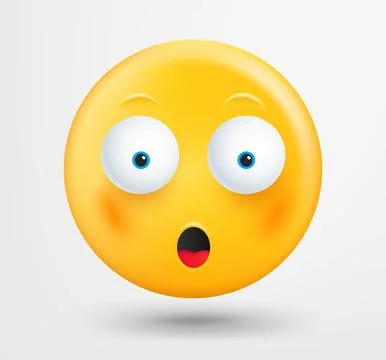 Shocking emoticon 3d vector. Emoji isolated on white background Stock Illustration