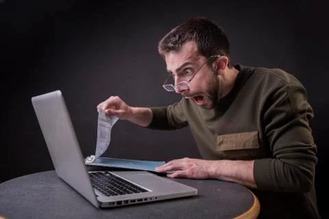 Shocking finance reports Stock Photos