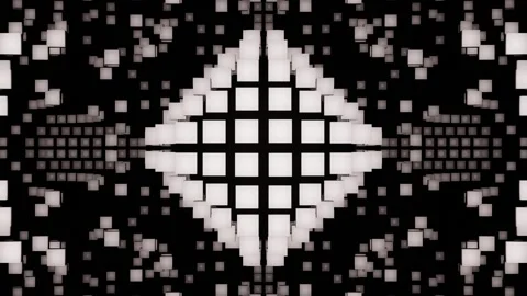 Shocking flight of white cubes in a seamless loop. Stock Footage 273556170